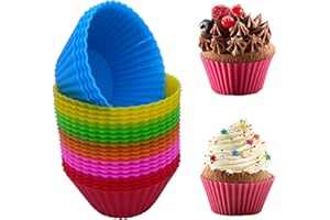 BINHAI Stampini per muffin in silicone 24 pz teglie antiaderenti riutilizzabili stampini per crostatine cupcake per torte Muffins Budini Tazze arcobaleno
