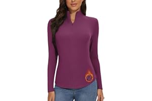 WOWENY Camicia Termica da Donna con Zip a 1/4 Manica Lunga Collo Alto in Pile Colletto alla Coreana Mezza Zip Felpa Pullover Caldo