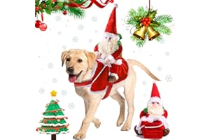 ZQEJEFD Costume de Noël pour Chien, Manteau pour Chien Noel, Costume de Noël pour Animaux de Compagnie, Ajustable Deguisement Noel Chien, Cosplay Fête de Noël pour Animaux de Compagnie pour Chien (L)