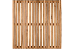 WENKO Indoor & Outdoor Acacia bathroom grate, shower grate made of FSC® certified acacia wood for indoor and outdoor use, perfect for shower, sauna and pool, anti-slip underside, (W x D): 55 x 55 cm