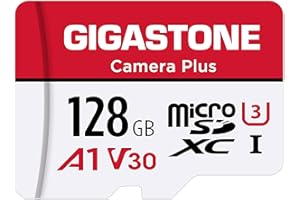 Gigastone 128GB Micro SD Card, Camera Plus, GoPro, Action Camera, Sports Camera, High Speed 100MB/s, 4K Video Recording, MicroSDXC Memory Card UHS-I A1 V30 U3 Class 10