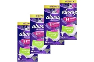 DELUXIO GIFTS 4X Dailies Panty Liners Slim Pantyliners Flexistyle Adaptable with Fresh Scent Big Pack 74 (296 Pantiliners in Total)