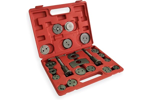 WilTec Kit Coffret de Repousse-Piston de Frein 21 pièces - 330 x 260 x 55 mm - Grande compatibilité - Outil pour repousser l'Étrier de Frein Auto Voiture Garage
