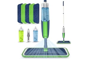 Spray Mops for Floor Cleaning - MEXERRIS Wet Dust Mop with 5 Reusable Microfiber Mopping Pads 2 Refillable Bottles - Floor Cleaning Mop with Sprayer for Hardwood Laminate Vinyl Ceramic Tiles