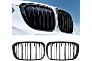 YIUBCZOQI G01 Parrilla Delantera para BMW Serie X3 G01 2018-2021 X4 G02 2019-2021 G01 G02 Rejilla Negra Serie X3 Doble Rejilla De Riñón