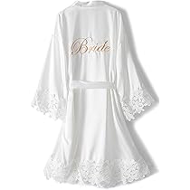 Vestaglia Sposa In Raso Con Ricamo - Personalizzabile, Taglia S-2XL, Per Matrimonio - Foto 11