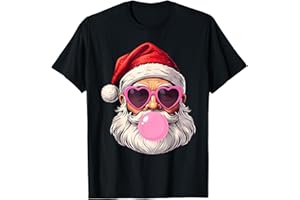 COOL CHRISTMAS SANTA BUBBLEGUM HOLIDAY FUN Père Noël Amusant avec Lunettes de Soleil et Chewing-Gum Noël T-Shirt