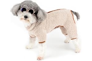 Zunea Flauschiger Fleece-Hunde-Jumpsuit für kleine Hunde, Reißverschluss, Schlafanzug, Welpe, Winterkleidung mit D-Ring, weich, warm, Pjs, Pullover, Mantel, Haustierbekleidung, Outfits für Chihuahua,
