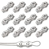 Rybtd Steel Cable Clamp 12 Pieces Steel Cable Clamp 4mm Duplex Cable Clamp Clips,Steel Cable Clamp for Steel Cable 3mm