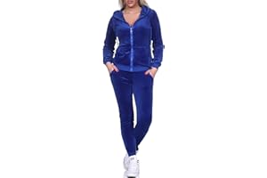 Jela London Survêtement en velours pour femme Ensemble deux pièces avec veste et pantalon (taille 34/36/38/40)