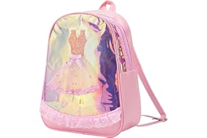 besbomig Girls Ballet Dance Bag Pink Ballerina Shoulder Bag Children Schoolbag Princess Backpack for Kids Toddler Students Dancing Sports Gymnastic Travel Kindergarten Back to School