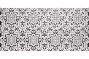 BARONI HOME Baroni Tappeto Passatoia in Vinile da Cucina 60x120 Cm Decoro Maioliche Colorato in PVC Antiscivolo Lavabile