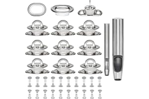 QIQN Drehverschluss Messing für Ovalösen Vernickelt Drehverschluss für Rundösen mit Planenösen für Öse Pkw Anhänger Plane Planenverschluss Heimwerker Taschen und Hardware-Zubehör Silber