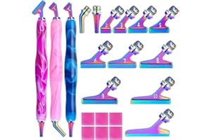 bolukets Diamond Zubehör Painting Stift Set, Metal Drill Pen mit Ersatz Stiftköpfen, 5D Drill Pen, Ergonomischer Painting Zubehör mit 45° Gewinde Metall Stifte Werkzeuge für Diamant Malerei