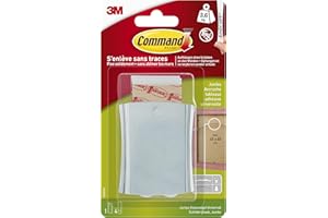 Command 3M 17048 - Soporte para cuadro (soporta hasta 3.6 kg, 1 gancho con 4 bandas, desmontable, de metal), color plateado