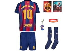 IHIMI Yamal Nr.10 Trikot Kinder Barca Heim-Set Rot-Blau 2025/26 mit Shorts & 4 Kostenlosen Extras Socken Sticker Armband Schlüsselanhänger 128-176