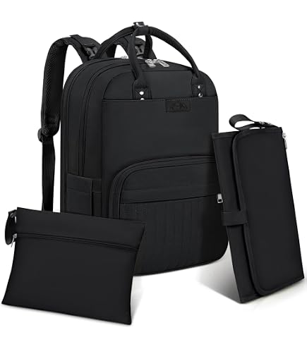 Zaino Fasciatoio Mancro – Grande Capacità 36x47x19 Cm – Impermeabile Con Tasca Antifurto E Tasche Termiche – Nero