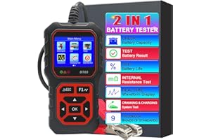 IKIKIN Testeur de batterie de voiture professionnel 12V 24V avec écran couleur HD de 3,2 pouces 100-3000 CCA outil de testeur de charge de batterie de voiture moto SUV analyseur numérique précis testeur