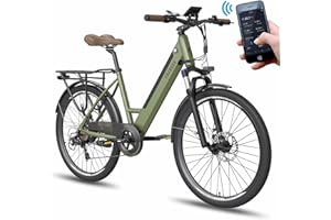 Fafrees Oficial Bicicleta Electrica, 26" Bici Electrica con App, Batería Extraíble 36V 14,5 Ah para 100KM, 250W 25KM/H Ciudad Bicycle Electric, F26 Pro Upgrade Ebike 2024