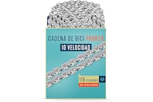 Alphatrail Cadena de Bicicleta Parker 10 Velocidades 116 Eslabones I Compatible con Shimano, SRAM, KMC, Connex, Campagnolo I Incl. Cierre de Cadena
