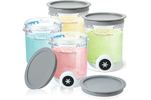 PCTTOIL 4 Stück Behälter für Ninja Swirl by CREAMi, Swirl Pints und Deckel kompatibel mit Ninja NC700 NC701EU Serie, BPA-frei & Spülmaschinenfest