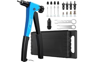 AUTOUTLET 2-i-1 nitmuttertång och blindnittång set, 25,4 cm professionell enhandsnitmaskin nitmutter verktyg med M3-M6 metris