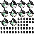 ANMBEST 10PCS DB9 Breakout Connector, 5PCS Male + 5PCS Female DB9 Solderless RS232 D-SUB Serial to 9-pin Port Terminal Adapter Connector Breakout Board with Case Long Bolts Tail Pipe
