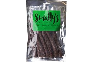 Smally's Biltong - Beef Snack Sticks, Chilli & Garlic Droewors, High Protein Beef Snack, Traditional South African Air Cured Beef Sausage - 250g Pack