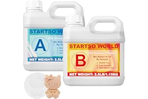 STARTSO WORLD Silicone pour Moulage 20A, 2L Caoutchouc de Silicone Liquide pour Moulage Transparent, Prise Rapide, Non-Toxique, Idéal pour la coule de résines, moules, cire, plâtre