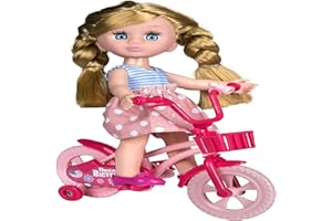 Playkidiz Mini Doll Rower PlaySet: Udawaj grę Mini blondynki lalka z super trwałym bicyklem dla dziecięcych do lalek lub po prostu zabawy gry