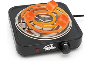 Halofire - Hornillo eléctrico 1000W para cachimba, Encendedor de alta potencia para carbón natural de shisha, Placa de fuego de cocina compatible para alimentos, camping fácil transporte. (Negro)