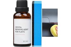 XINYIG 30ml Car Plastic Restorer Black with Sponge,Back to Black Trim Restorer,Plastics Parts Crystal Coating,Crystal Coating Plastic Restoration,Car Interior Plastic Scratch Repair,Prevents Drying Aging