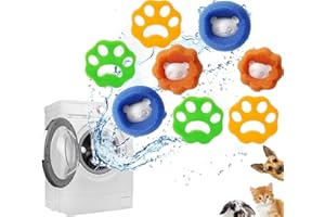 JIGSPSYZH Tierhaarentferner Waschmaschine 8 Stück,Fusselbälle Waschmaschine Haarentfernung Tierhaarentferner,Flusenentferner Wiederverwendbarer Tierfellwäscher Haarentferne für Wäsche Kleidung