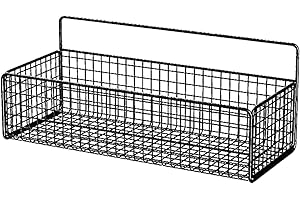 OKJHFD Cesto portaoggetti sospeso, grande cesto in filo metallico per dispensa, cesto portaoggetti per articoli per la casa, cestino portaoggetti a parete, punch, senza organizer da (Black)