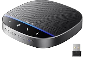 Anker PowerConf S500 Conference Speaker with Zoom Certification, USB-C Bluetooth Speaker for Calls, Conferences, Calls, Microphones for Smart Voice Recording, Black