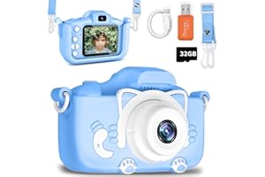 LONGYI Cameras for Photography, 1080P HD 40MP Digital Camera for Girls Boys Age Over 3 Years Old, Perfect Christmas Birthday Festival Gifts for Toddler, Blue-Cat