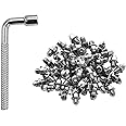Funn Pedal Pins Studs for Mamba, Ripper, and Python Pedals, 50pcs of M4 x 5mm Street Pins with a 4mm Socket Wrench