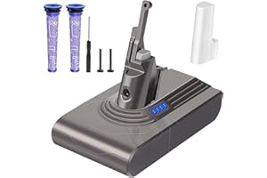 Nouveau Waitley Batterie 6000mAh pour Batterie Dyson v8, Compatible avec Dyson V8 Absolute/Animal/Fluffy/Parquet/Motorhead aspirateur sans Fil, avec 2 filtres + Tournevis