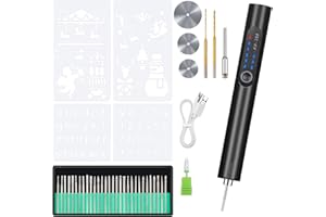 Eocoyar Electric Engraving Pen USB Cordless Rechargeable Engraving Tool Kit 43Pcs Engraver Pen Mini DIY Rotary Engraver Etching Pen for Carving Wood Glass Metal Stone Plastic Nails Jewelry, Black