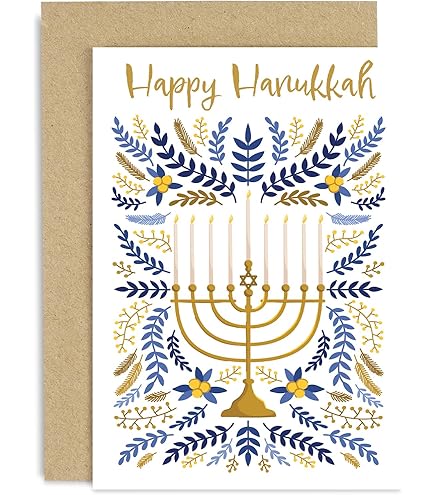 Happy Hanukkah Greeting Card - Jewish Festival Of Lights Celebration Card