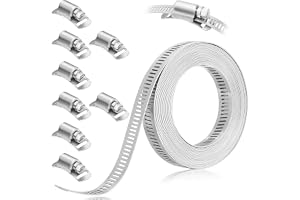 Serplex Hose Clamp Roll 13.3ft, 304 Stainless Steel, 8 Bolts, Cuttable Band | Cuttable Band for Custom Length, Clamps for Holding Pipes, Secure Plumbing Repairs, Easy Screw Tightening