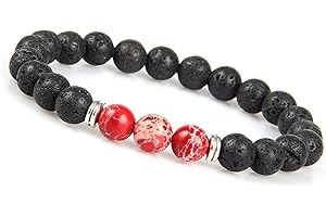 GD GOOD.designs EST. 2015 Chakra Perlenarmband Lavastein für Herren - Naturstein Armband mit schwarzen Lava Perlen I Unisize Energiearmband Männer