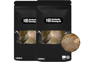 ‎ROY KOMBUCHA BREWERY BERLIN Kombucha XL Bio Scoby, sehr aktive Starterkultur mit Kombucha Pilz aus 100% Bio Tee, Erfolgsgarantie, für 2,4 – 4,8 l, handgefertigt, vegan, glutenfrei, laktosefrei (2x 240 ml)