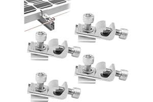 MIAYICAL Erdungsklemme für Solarmodule, 4pc Erdungsklemme für Photovoltaikmodule, Erdungsplatte aus Aluminium für Photovoltaikmodule, Erdungsklemme, Photovoltaikhalterungen für Solarinstallationssysteme