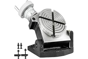 BestEquip Teilapparat Rundtisch 100mm Rundteiltisch Horizontal Vertikal Teilkopf Teilapparat schwenkbar zum Fräsen und Bohren