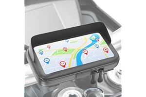 TURNAROUNDTECH Support telephone moto velo etanche coque avec visiere antireflet valable pour les smartphones jusqu'a 7,5" fixation de guidon incassable compatible avec tous types de guidons de motos et de vélos