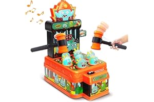 OKKIDY Baby Whack Spiel für 3 4 5 6+ Jahre Kinder Mini-Münzen-Arcade-Spielautomat mit Zwei Hämmern Musik Spielzeug Interaktives pädagogisches Entwicklungsspiel für Kleinkinder, Mädchen und Jungen