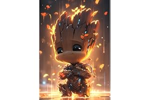 DPHERO 5D Bricolage Cartoon Diamond Painting, DIY Broderie Dessin Animé Diamant Painting Kit Complet,Lumineux Kits de Peinture sur Diamant Point de Croix Painting pour Adultes Débutants 30x40 cm