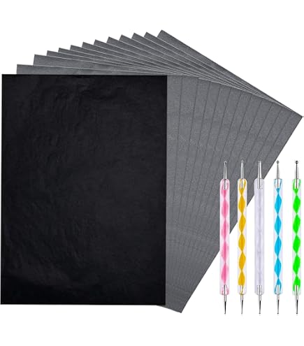 PATIKIL Lot de 50 feuilles de papier carbone graphite A4 pour transfert et copie avec stylet de gaufrage pour dessin et écriture sur toile en bois Noir 21,1 x 29,7 cm PATIKIL Lot de 50 feuilles de papier carbone graphite A4 pour transfert et copie avec stylet de gaufrage pour dessin et écriture sur toile en bois Noir 21,1 x 29,7 cm