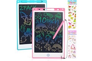 Auney LCD Schreibtafel Kinder,2 Pack 10 Zoll Zaubertafel,Bunter Bildschirm,Löschbarem Elektronische Maltafel für Kinder,Pädagogisches Spielzeug ab 2 3 4 5 6 Jahre Mädchen Jungen Weihnachten Geschenk